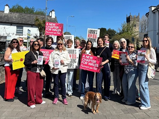 Dylan Nicholas canvassing for Labour in Cardiff
